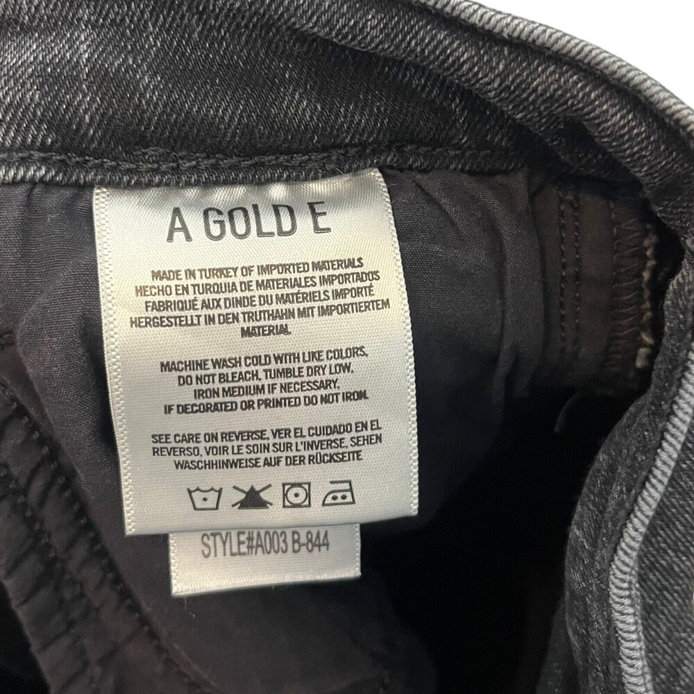 Agolde Sophie High Rise Skinny Distressed Jeans Women's 25 Dark Grey Silence - Picture 10 of 12